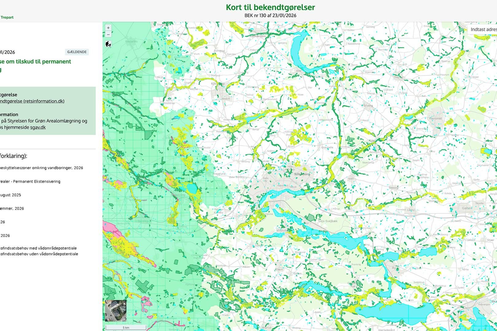 Foto: Kort 2 viser arealer med beskyttet natur og sammenfald eller det modsatte.